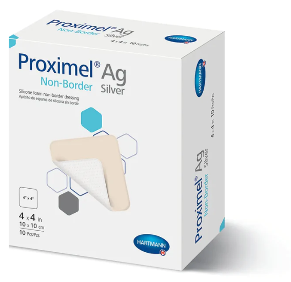 Curativo Espuma com Silicone 10 x 20cm Proximel AG Non Border Silver / Unid - Hartmann