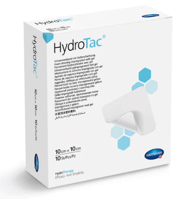 Curativo Espuma de poliuretano e Hidrogel - Hartmann - 10cm x 10cm HydroTac Unid