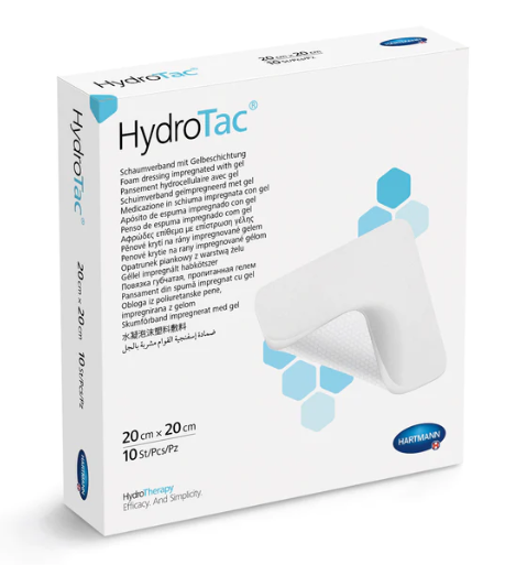 Curativo Espuma de poliuretano e Hidrogel - Hartmann - 20cm x 20cm HydroTac Unid