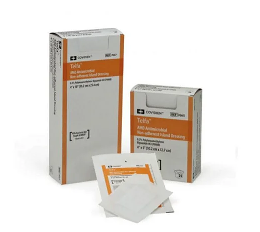 Cobertura de Gaze Com PHMB (Antimicrobiana C/ Borda ) Telfa - Covidien 7667 - 10x25cm Un