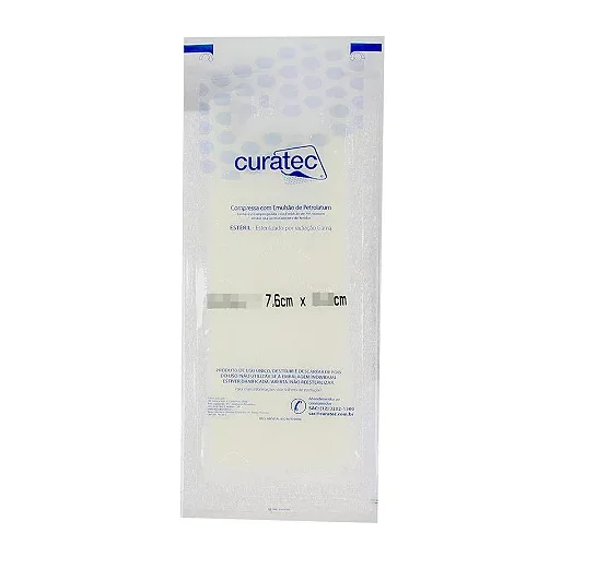 Compressa Com Emulsão de Petrolatum Estéril 7,6 x 40,6cm Unid - Curatec