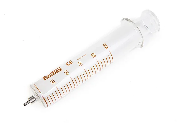 Seringa de Vidro Bico de Metal Luer Slip 100ml - Arti Glass