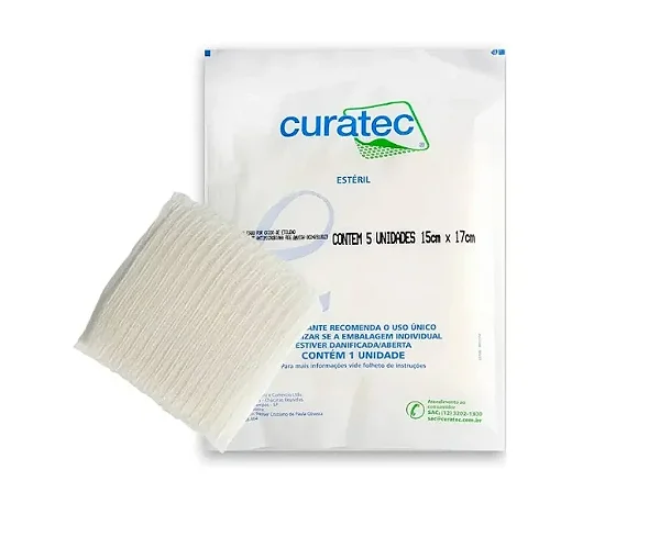 Gaze Antimicrobiana com PHMB 10 x 10cm C/ 5 Unid - Curatec