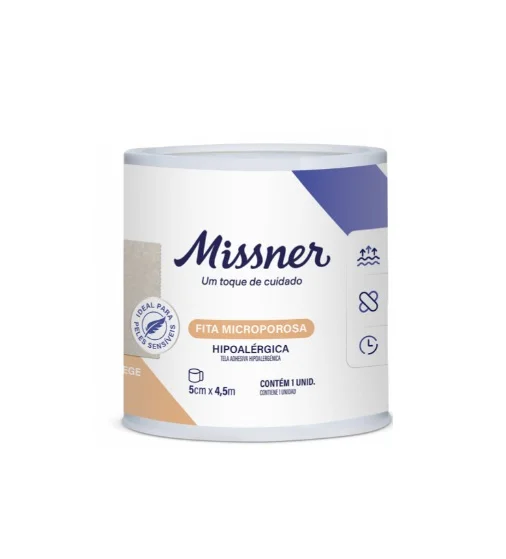 Fita Micropore Bege 5cm x 4,5m - Missner