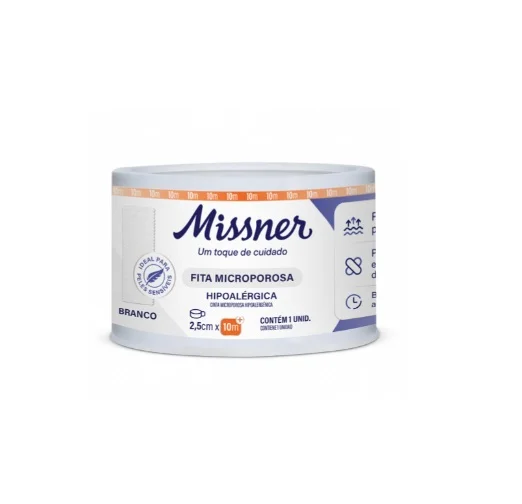 Fita Micropore Bege 2,5cm x 10m - Missner