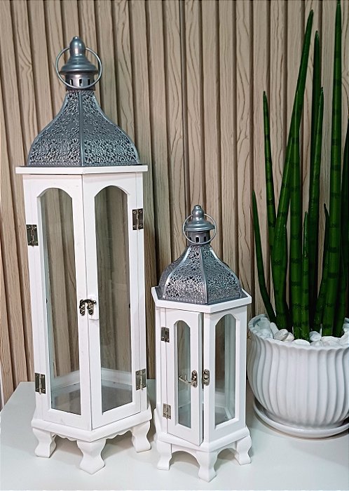 Kit lanterna Decorativa Capelinha com 2