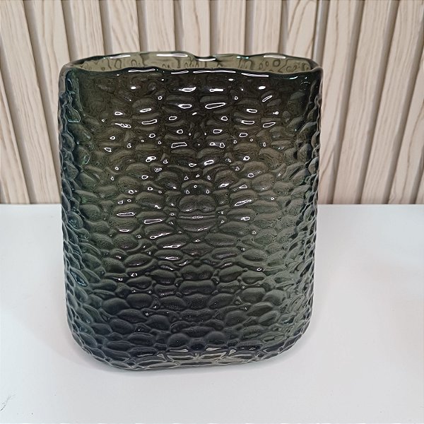 Vaso de Vidro Fumê 20cm