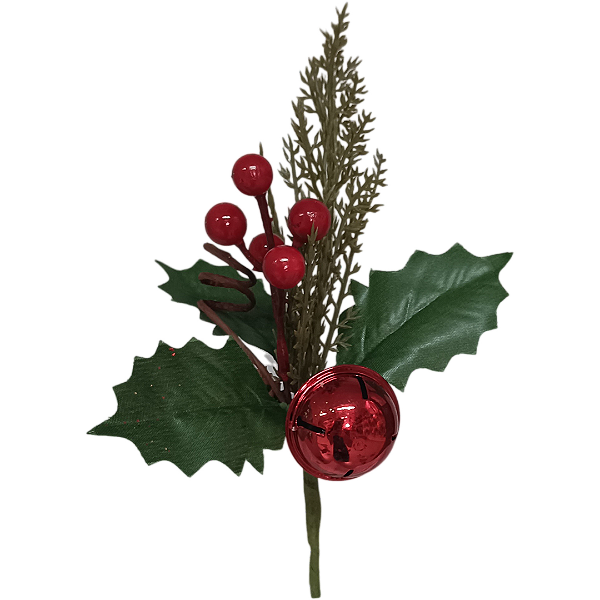 Enfeite Natalino Pic Sino vermelho 21cm