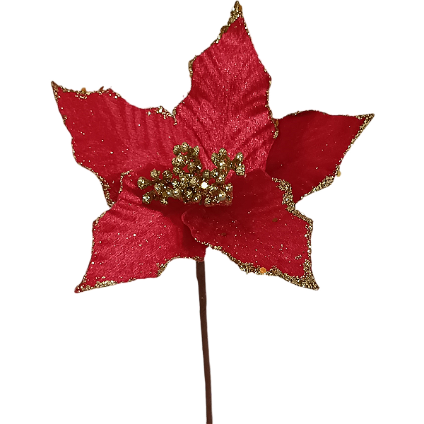 Flor Natalina poinsétia vermelha 19cm