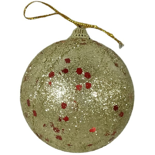 Bola de Natal 6cm Dourada - 6 und.