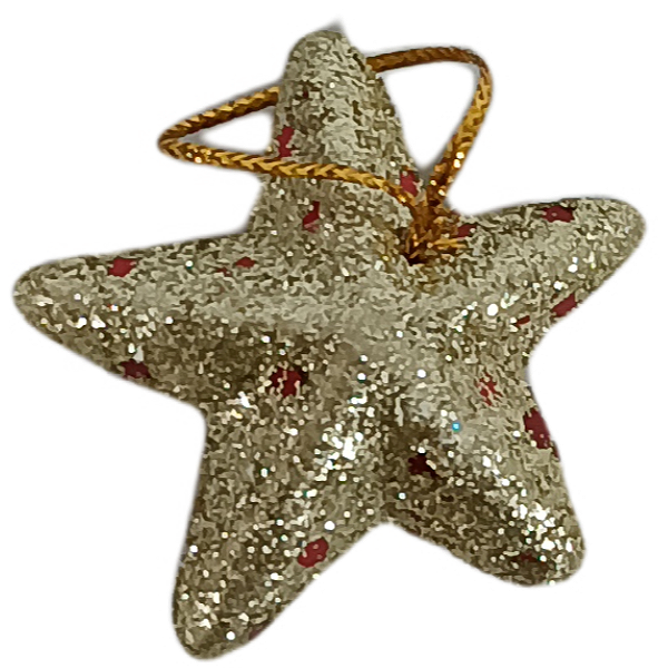 Estrela de Natal 5cm Dourado - 6 und.