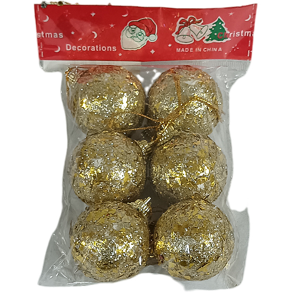 Bola de Natal 6cm Dourada - 6 und.