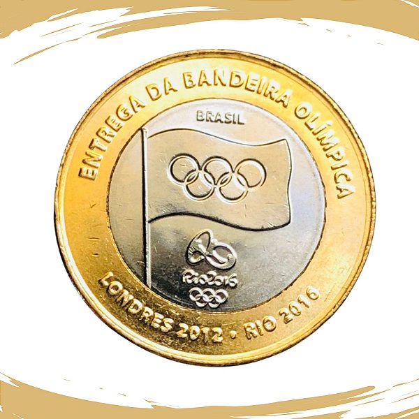 Moeda de 1 Real 2012 - Bandeira Olimpica V-600 - Flor de Cunho