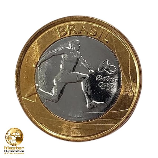 Moeda 1 Real 2014 Atletismo - V-607 - Olimpiadas Rio 2016 - Flor de Cunho