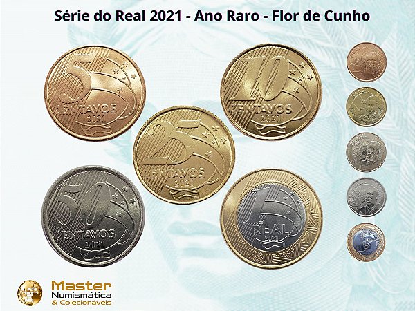 Set de moedas do Real 2021 - Completo - FC