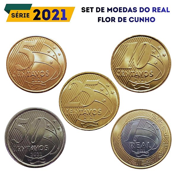 Set de moedas do Real 2021 - Completo - FC