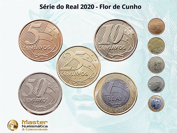 Set de moedas do Real 2020 - Completo - FC