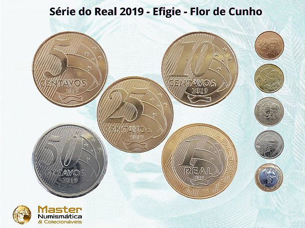 Set de moedas do Real 2019 Efigie - Completo - FC