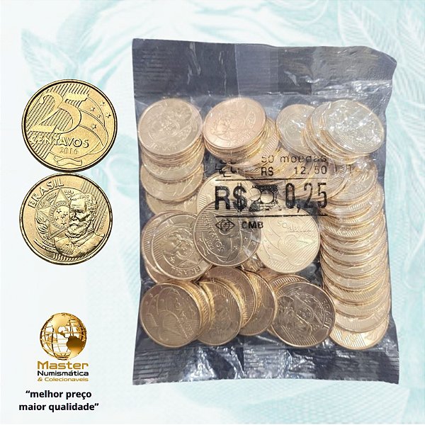 Sachê Lacrado 25 Centavos 2016 - V-536 - RARO - 50 Moedas FC