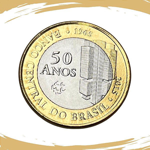 Moeda de 1 REAL 2015 - V-587 - 50 Anos do BC - FC
