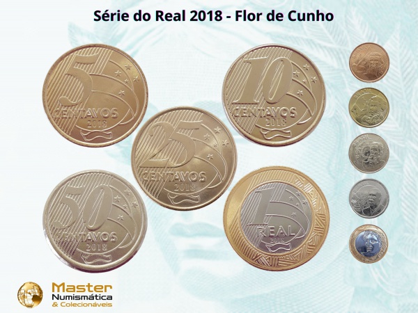 Set de moedas do Real 2018 - Completo - FC