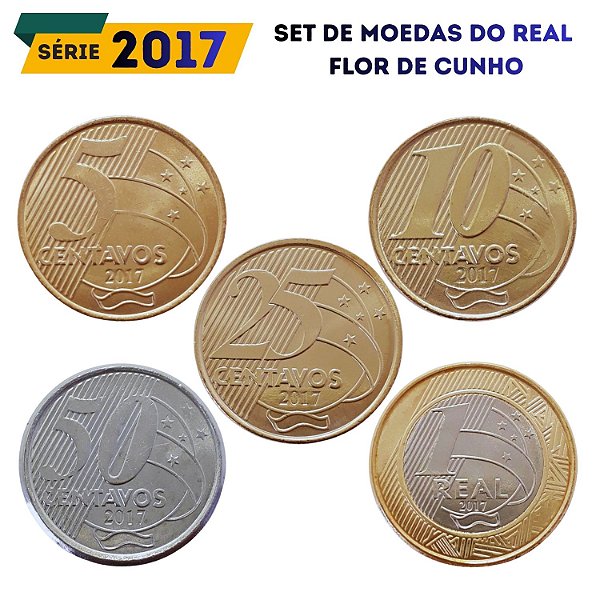Set de moedas do Real 2017 - Completo - FC