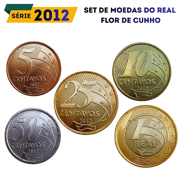 Set de moedas do Real 2012 - Raro - Completo - FC