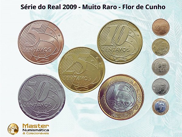 Set de moedas do Real 2009 - Raro - Completo - FC