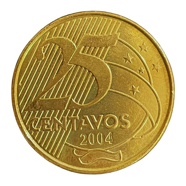 Moeda de 25 Centavos 2004 - RARA - V-524 - FC