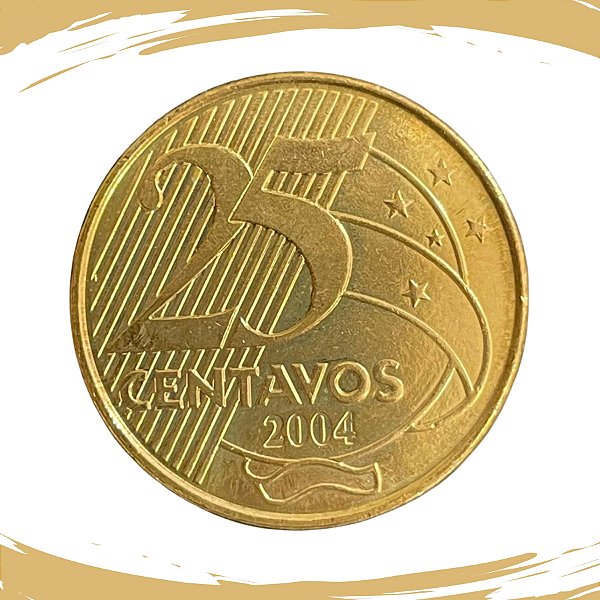 Moeda de 25 Centavos 2004 - RARA - V-524 - FC