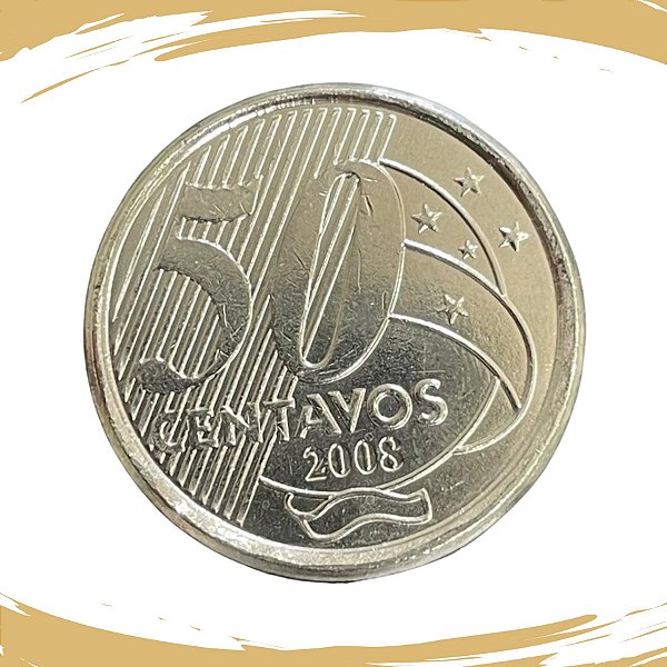 Moeda de 50 Centavos 2008 - RARA - V-553 - FC