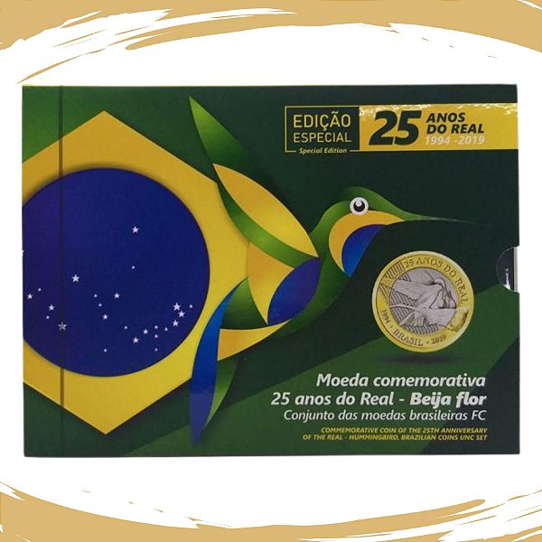 Blister com 5 Moedas Real 2019 - Beija Flor - FC - Edição Limitada
