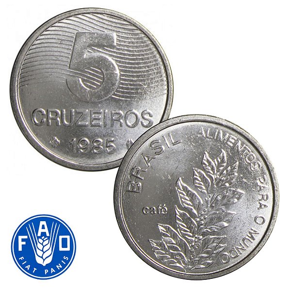 Moeda de 5 Cruzeiros 1985 - V-354 - FAO - FC