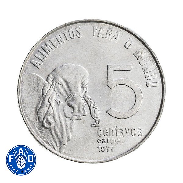 Moeda de 5 Centavos FAO 1977 - V-335 - FLOR DE CUNHO