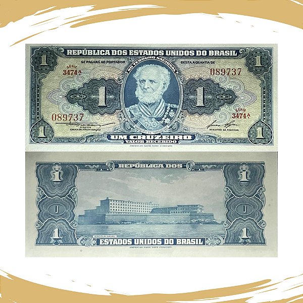 Cédula do Brasil - 1 Cruzeiro 1958 C-013 - Série 3474 - Sob/Fe