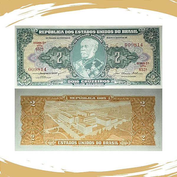 Cédula do Brasil - 2 Cruzeiros 1956 C-063 - 2ª Estampa - Série 652 - FE