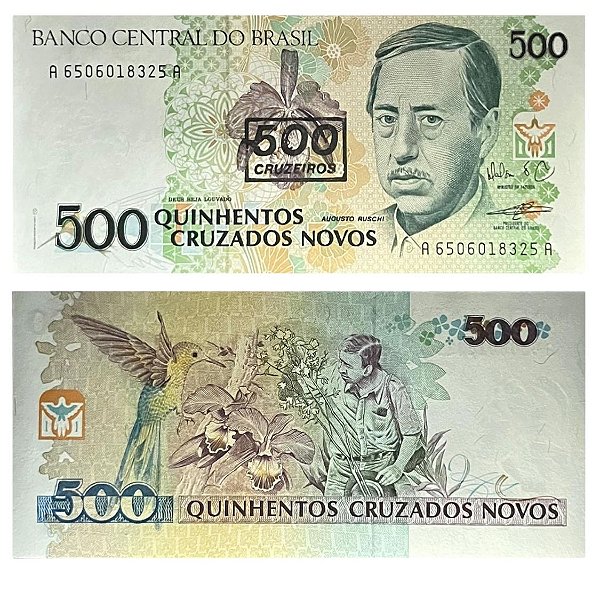 Brasil - Cédula de 500 Cruzeiros 1990 C-213 - Augusto Ruschi - FE