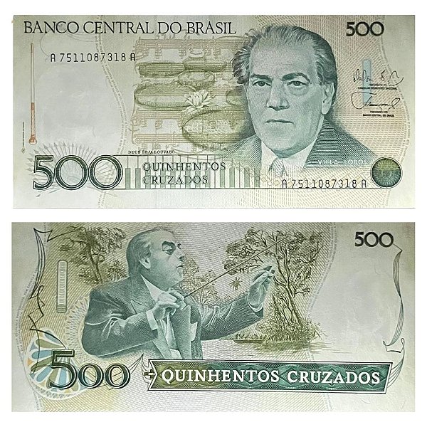 Brasil - Cédula de 500 Cruzados 1988 C-192 - Villa Lobos - Sob/Fe