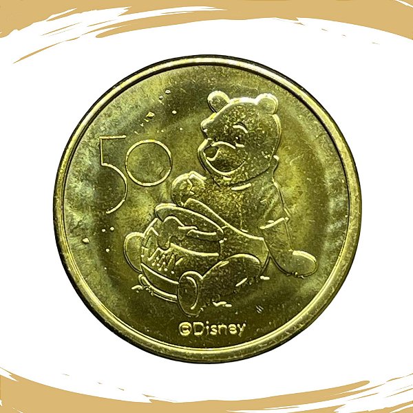 Disney 50 anos - Medalhão original Disney - Ursinho Pooh - FC