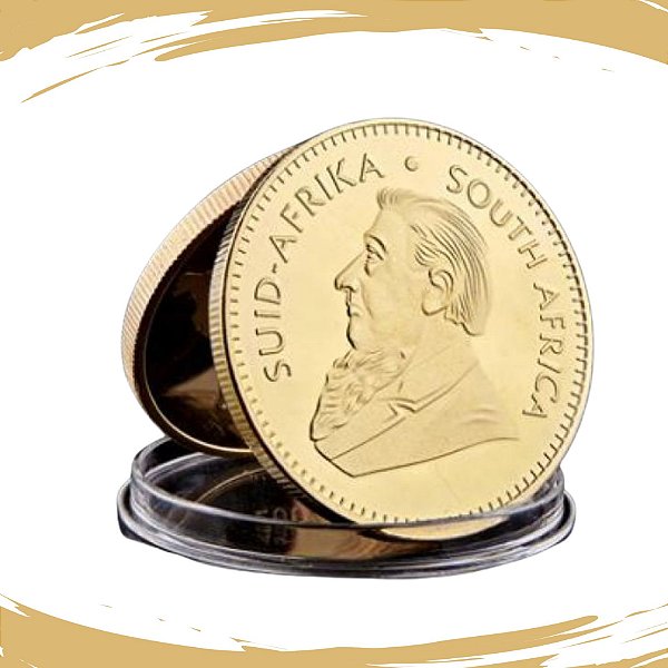 Moeda África do Sul - Réplica da Moeda 1 OZ 1967 Krugerrand Fyngoud - FC