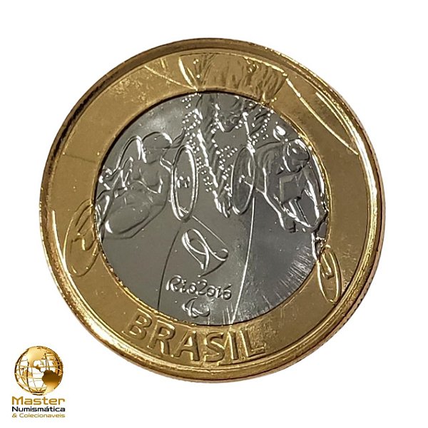 Moeda 1 Real 2014 Paratliatlo - V-610 - Olimpiadas Rio 2016 - Flor de Cunho