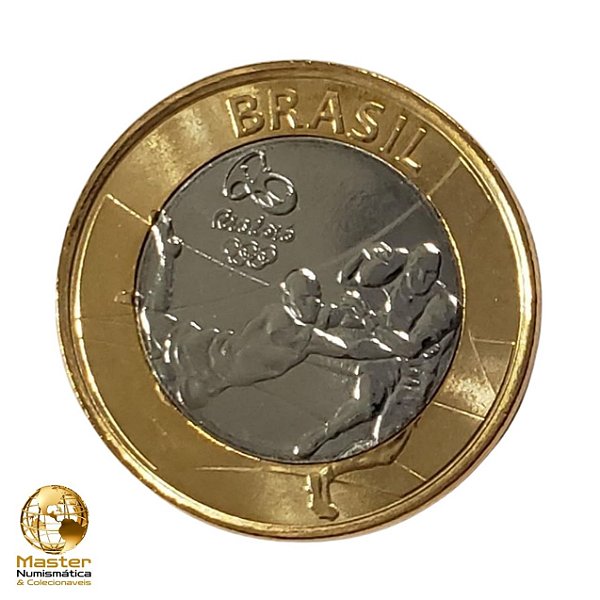 Moeda 1 Real 2015 Rugby - V-614 - Olimpiadas Rio 2016 - Flor de Cunho