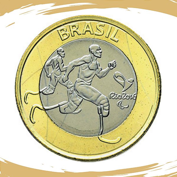 Moeda 1 Real 2015 Atletismo Paralimpico - V-617 - Flor de Cunho