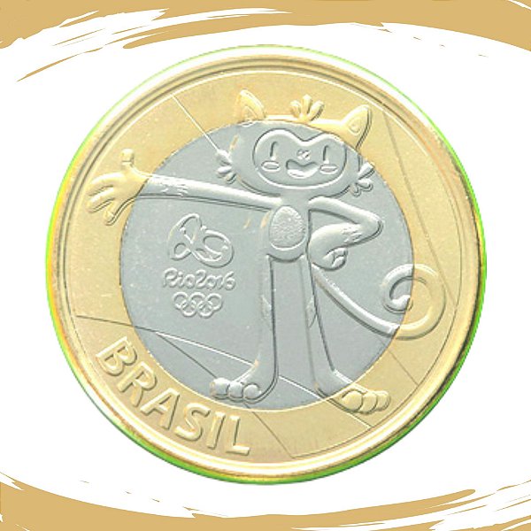 Moeda 1 Real 2016 Mascote Vinicius - V-621 - Flor de Cunho