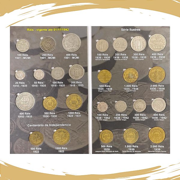 Album Compacto das Moedas do Padrão REIS - Vol 3 - 1901 a 1939 - MBC