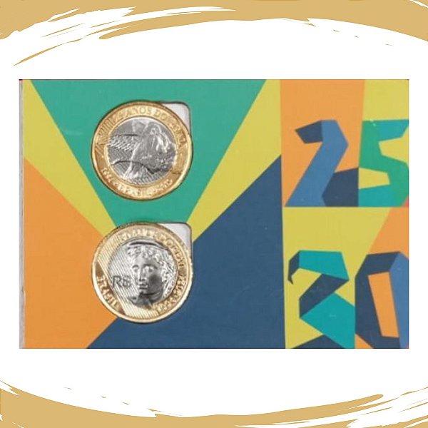 Cartela com as Moedas de 1 Real Beija Flor + 30 Anos do Real - Comemorativas - Flor de Cunho