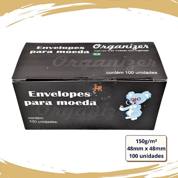 Envelope para Moedas - Cx 100 Und - Organizer