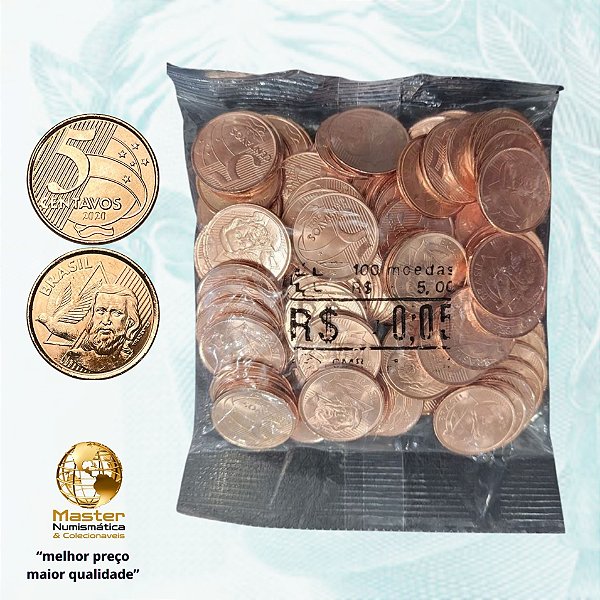 Sachê Lacrado 5 Centavos 2020 - V-486 - 100 Moedas FC