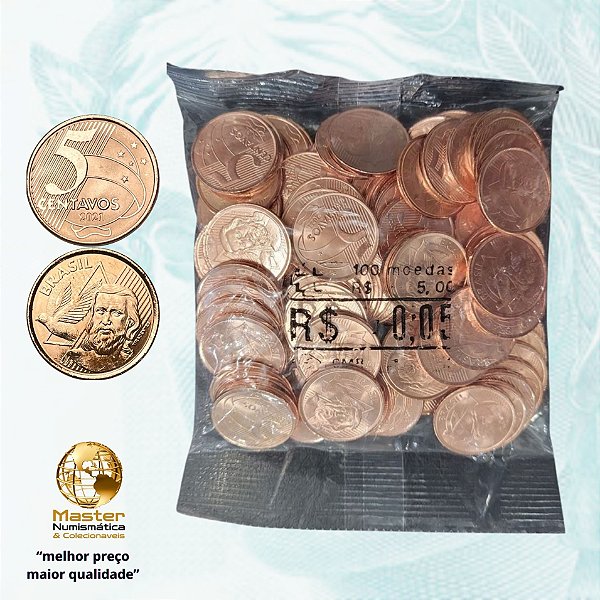 Sachê Lacrado 5 Centavos 2021 - V-487 - 100 Moedas FC