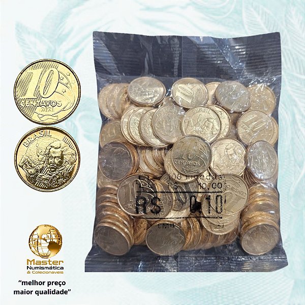 Sachê Lacrado 10 Centavos 2021 - V-514 - 100 Moedas FC
